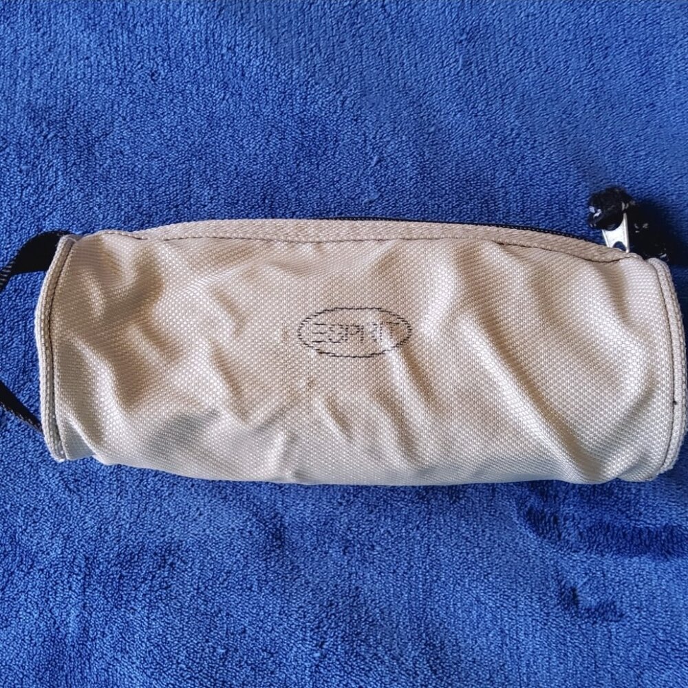 Vintage 90s Esprit Cylinder Barrel Pencil Case Toiletry Utility Travel Pouch